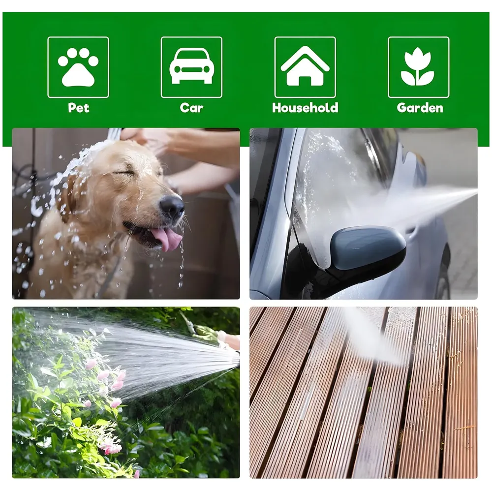 Garden Hose Reel, Retractable Hose Reel, Heavy Duty 50 Ft Portable Garden Hose Reel With 7 Patterns Spray Nozzle For Garden Watering, Car Washing, Pet (Green)