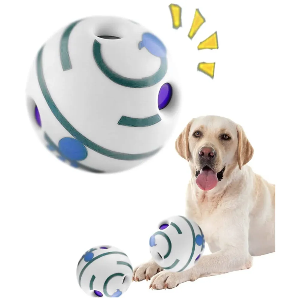 Glow Funny Sound Ball Interactive Dog Toy, Fun Sounds When Rolled or Shaken Funny Sound Ball Laughing Ball for Medium Large Pet Dogs, 5.5 Inch