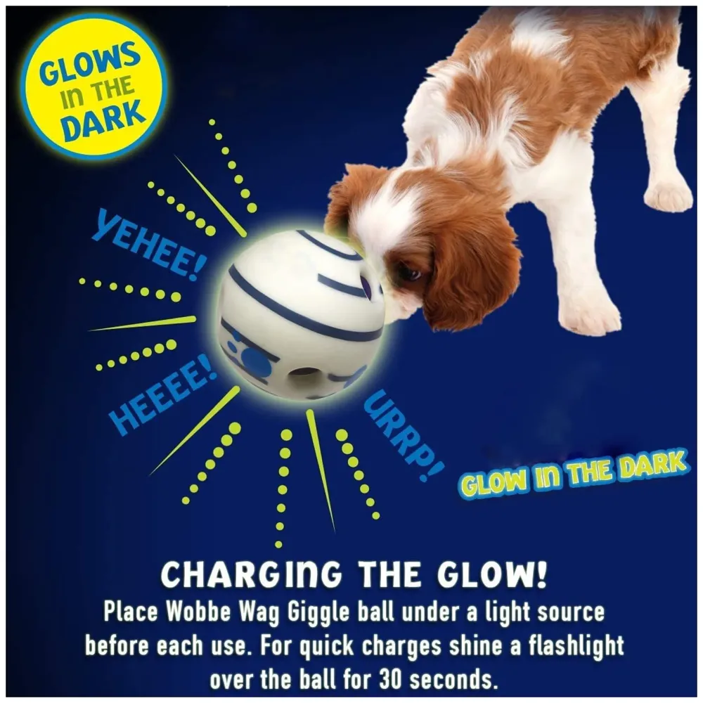 Glow Funny Sound Ball Interactive Dog Toy, Fun Sounds When Rolled or Shaken Funny Sound Ball Laughing Ball for Medium Large Pet Dogs, 5.5 Inch - 3