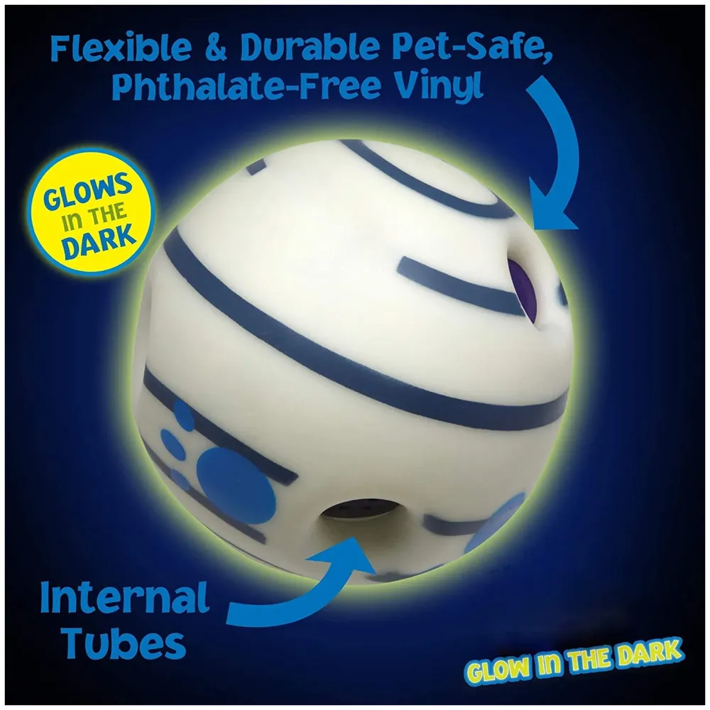 Glow Funny Sound Ball Interactive Dog Toy, Fun Sounds When Rolled or Shaken Funny Sound Ball Laughing Ball for Medium Large Pet Dogs, 5.5 Inch