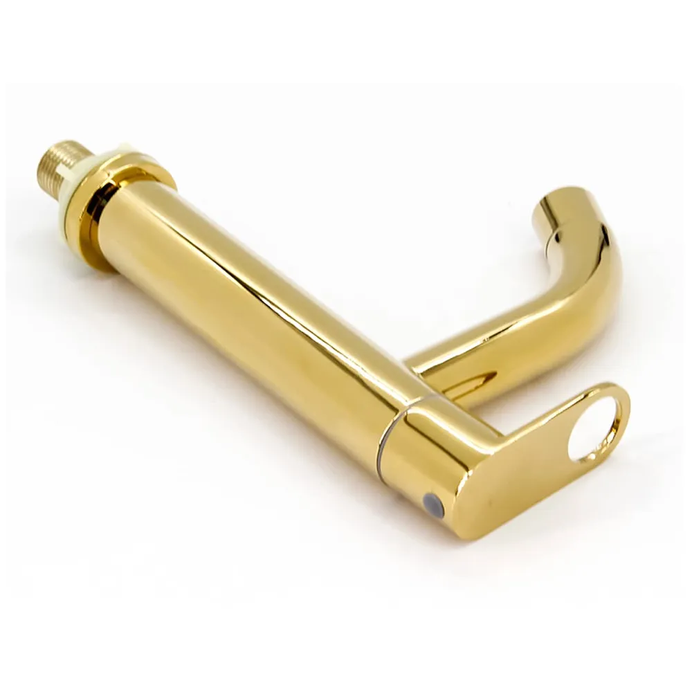 Gold Pillar Cock Short Body Faucet Tap Gold Faucet Waterfall Single Lever, SS, Golden for Wash Basin Bathroom 7 Inches Height Premium