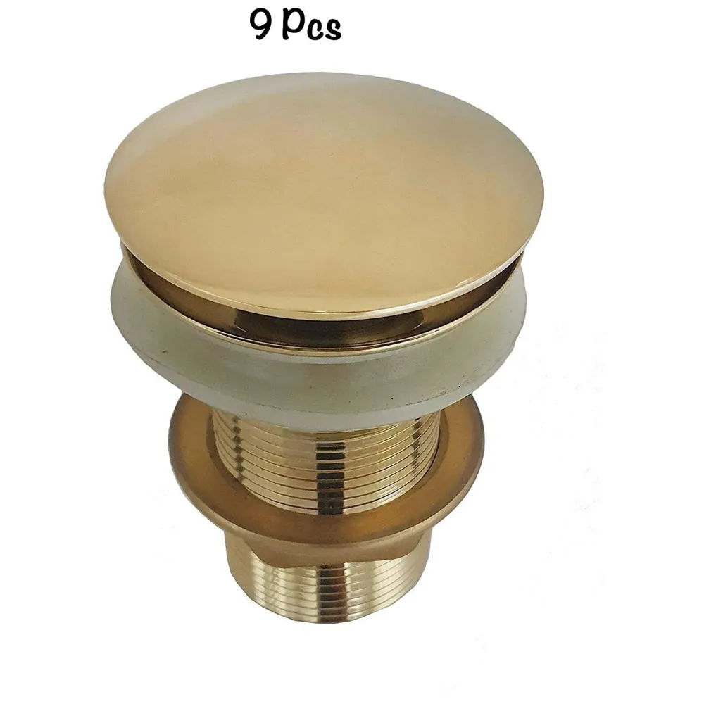 Brass Full Threaded Pop Up Waste Coupling 32 MM (4", Brass Top) (9 pcs gold)