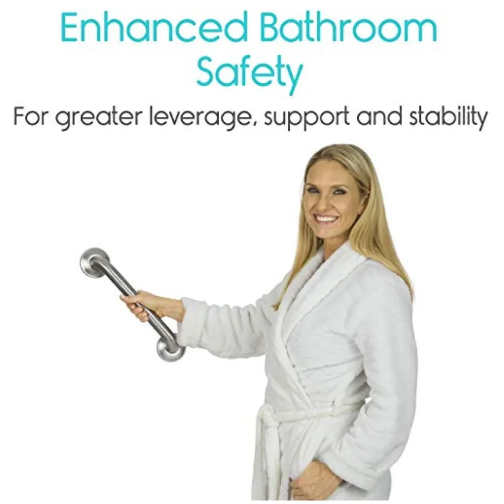 12 Inch Grab Bar - Bathroom & Bathtub Mounted Safety Hand Support Rail - Stainless Steel Wall Mount for Handicap, Bath Handle, Elderly, Disabled, Injury ~ Heavy Duty. Washroom.