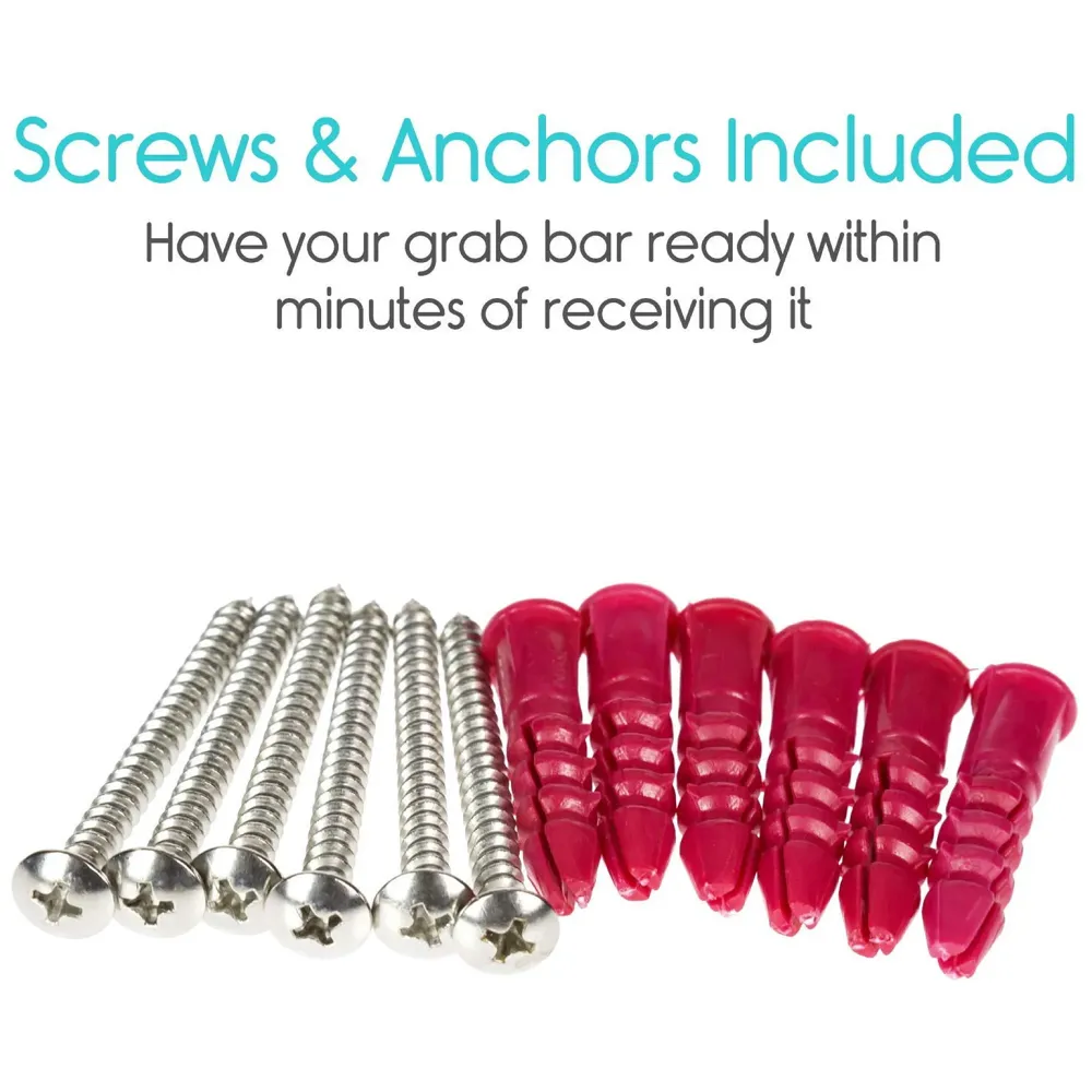 12 Inch Grab Bar - Bathroom & Bathtub Mounted Safety Hand Support Rail - Stainless Steel Wall Mount for Handicap, Bath Handle, Elderly, Disabled, Injury ~ Heavy Duty. Washroom.