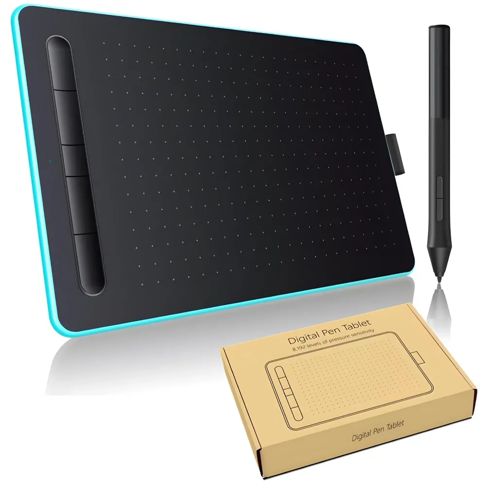 Largest Graphics Tablet, Digital Drawing, Drawing with Pen Tablet 11.7 X 7.5 Inch (30cm X 19cm) with Cordless Pen with 8192 Levels of Pressure, 4 Configurable Buttons