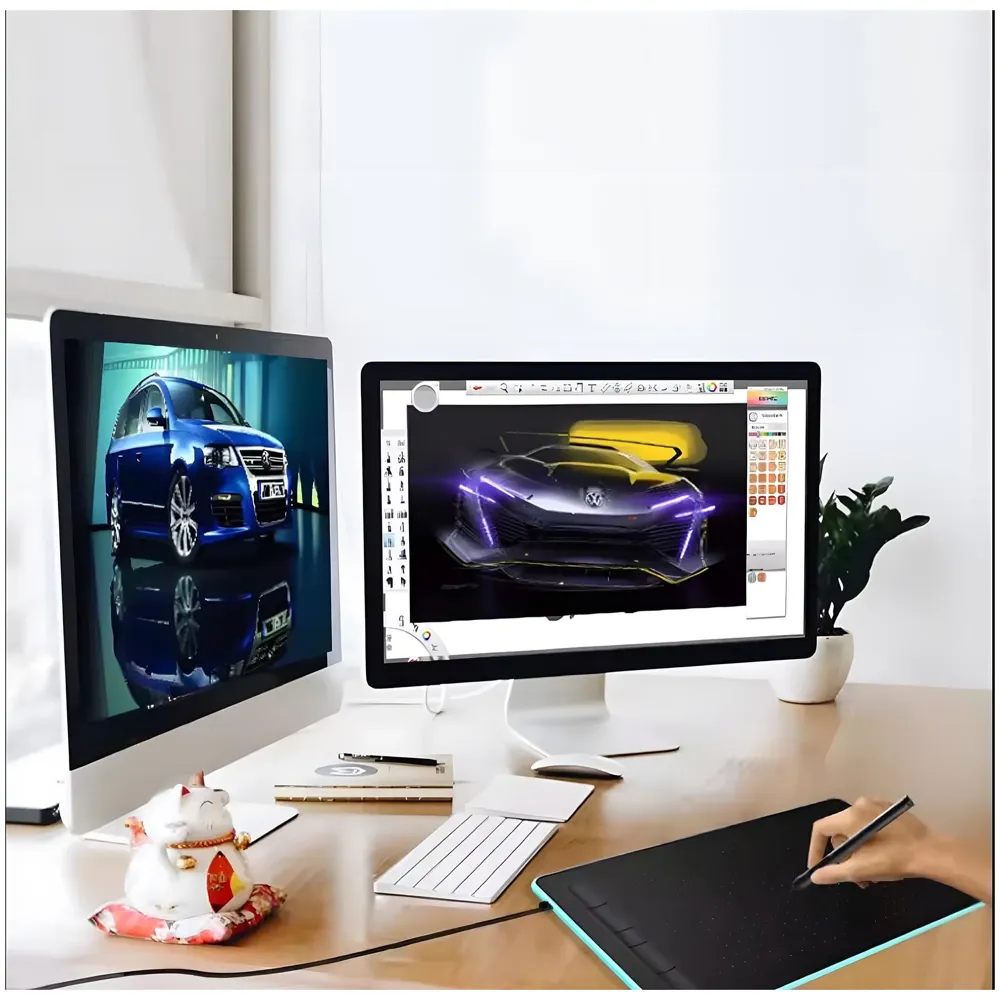 Largest Graphics Tablet, Digital Drawing, Drawing with Pen Tablet 11.7 X 7.5 Inch (30cm X 19cm) with Cordless Pen with 8192 Levels of Pressure, 4 Configurable Buttons - 6