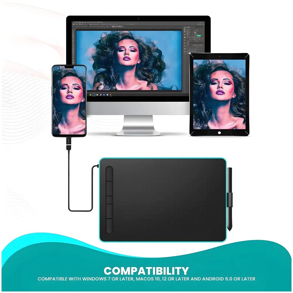 Largest Graphics Tablet, Digital Drawing, Drawing with Pen Tablet 11.7 X 7.5 Inch (30cm X 19cm) with Cordless Pen with 8192 Levels of Pressure, 4 Configurable Buttons - 9