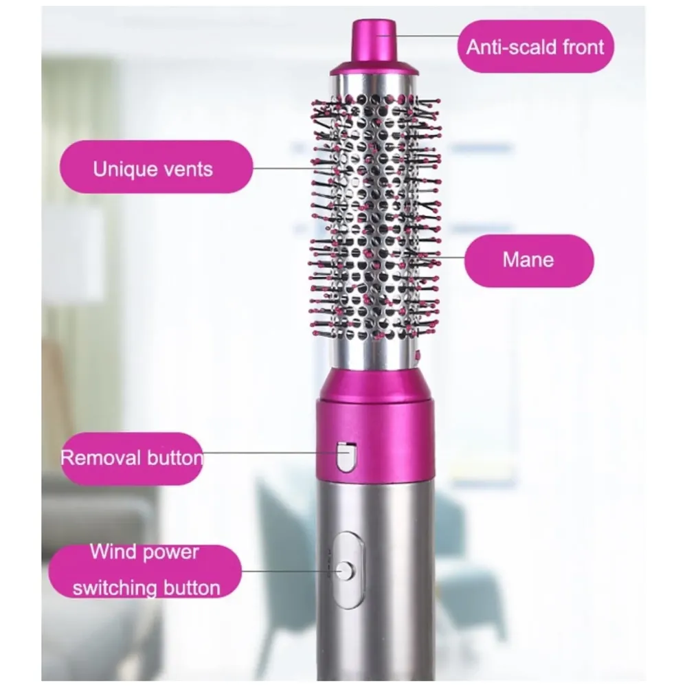 3 in 1 Hair Dryer Hollow Design With 2 Types Of Brushes Versatile Hair Drying And Styling Tool Blow Dry With Ease 1000W Volumizing, Drying, Smoothing, Unisex - 3