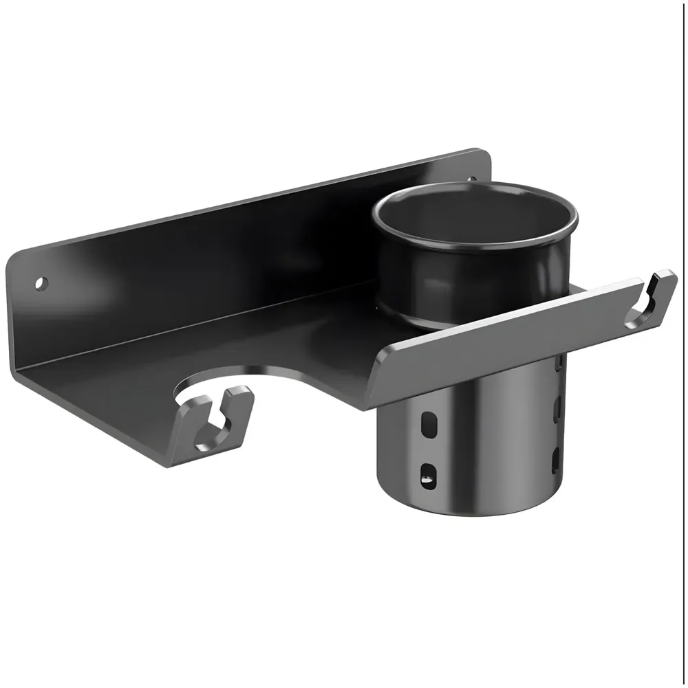 Hair Dryer Stand Rack Bracket, Wall Mounted Tool Organizer for All Hair Dryer, Ideal for Bathroom, Salon, and Dressing Room, Carbon Steel- 9 inch x 4.4 inch