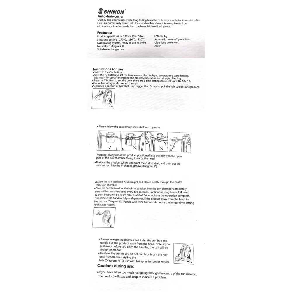 Steam Spray Automatic Hair Curlers Hair Curler Digital Hair Curling Iron Professional Curlers Hair Styling Tools For Wet And Dry Hair Automatic Power Off Setting For safety, 3 Heat settings - 170, 190, 210c. (Pink)