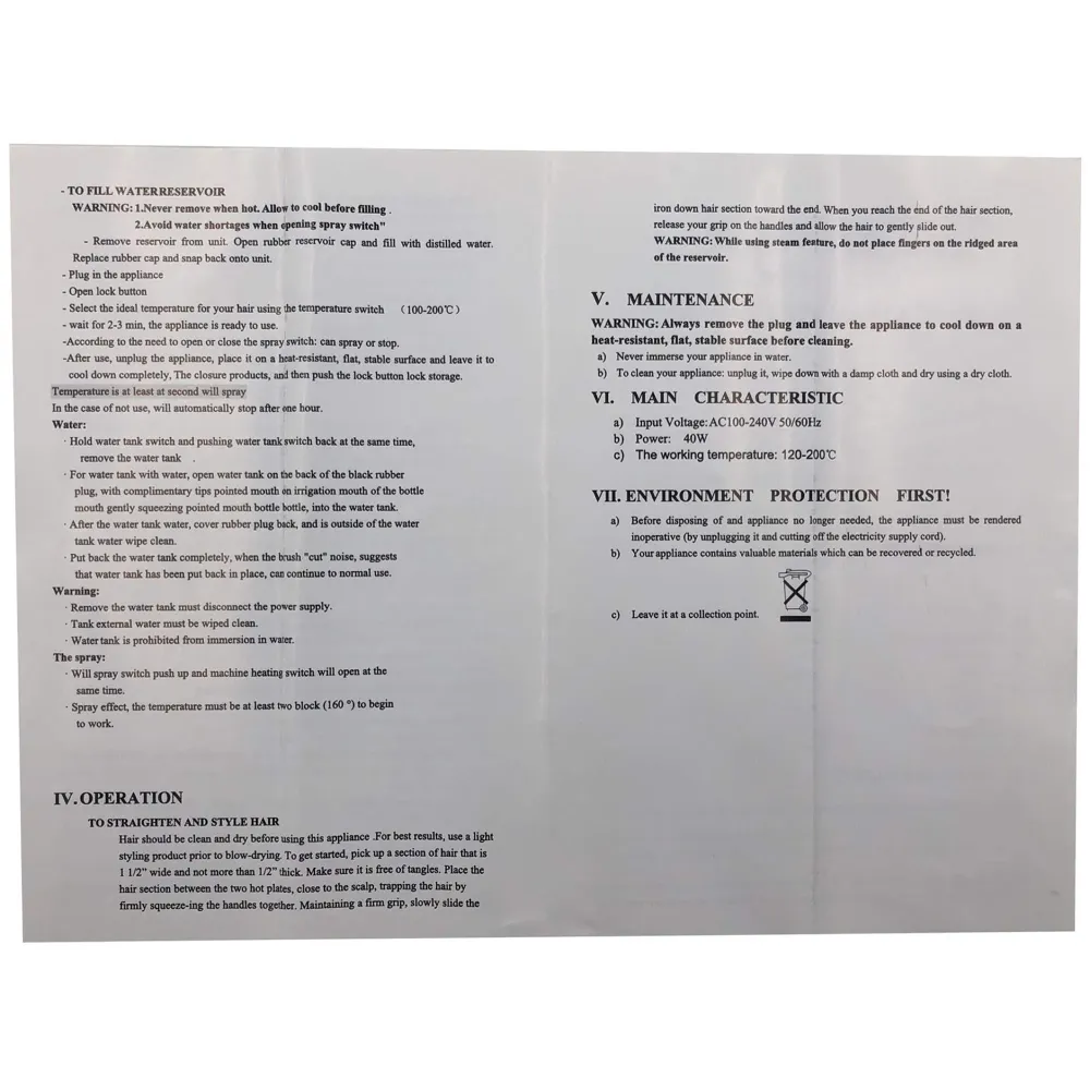 Professional Steam Spray Hair Straightener Curler Tourmaline Ceramic Vapor Flat Iron, with LCD Display and Auto-off Function (Blue)