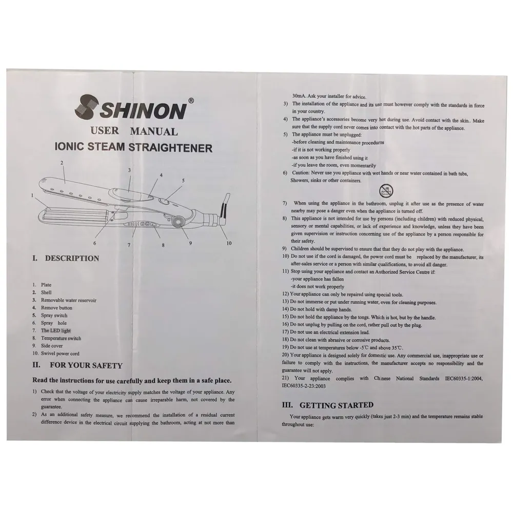 Professional Steam Spray Hair Straightener Curler Tourmaline Ceramic Vapor Flat Iron, with LCD Display and Auto-off Function (Blue)