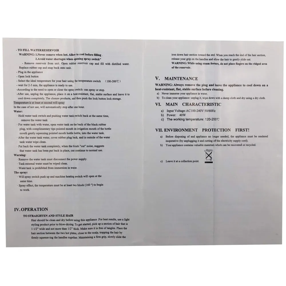 Professional Steam Spray Hair Straightener Curler Tourmaline Ceramic Vapor Flat Iron, with LCD Display and Auto-off Function (Blue)