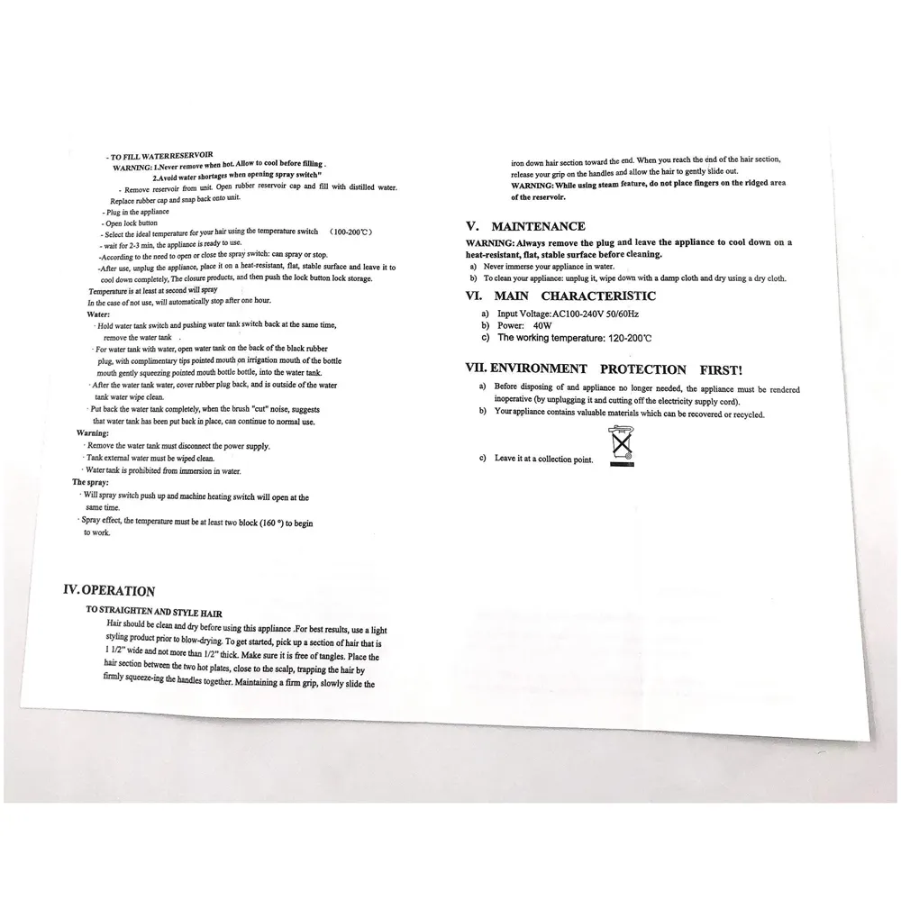 Professional Steam Spray Hair Straightener Curler Tourmaline Ceramic Vapor Flat Iron, with LCD Display and Auto-off Function (Pink)