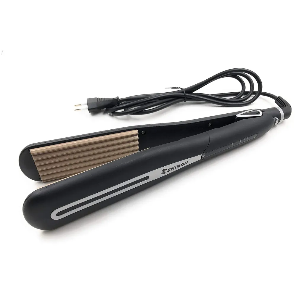 Hair Crimper With LCD Display And 5 Level Temperature Control, Ultra Fast Heat-up And Heat Recovery, Auto Shut-off For safety, Wider Ceramic Plates For smoothness and Shine (Black) - 2