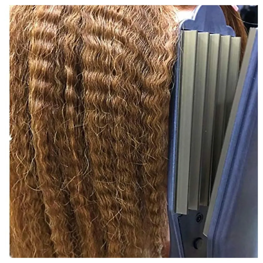 Hair Crimper With LCD Display And 5 Level Temperature Control, Ultra Fast Heat-up And Heat Recovery, Auto Shut-off For safety, Wider Ceramic Plates For smoothness and Shine (Black)