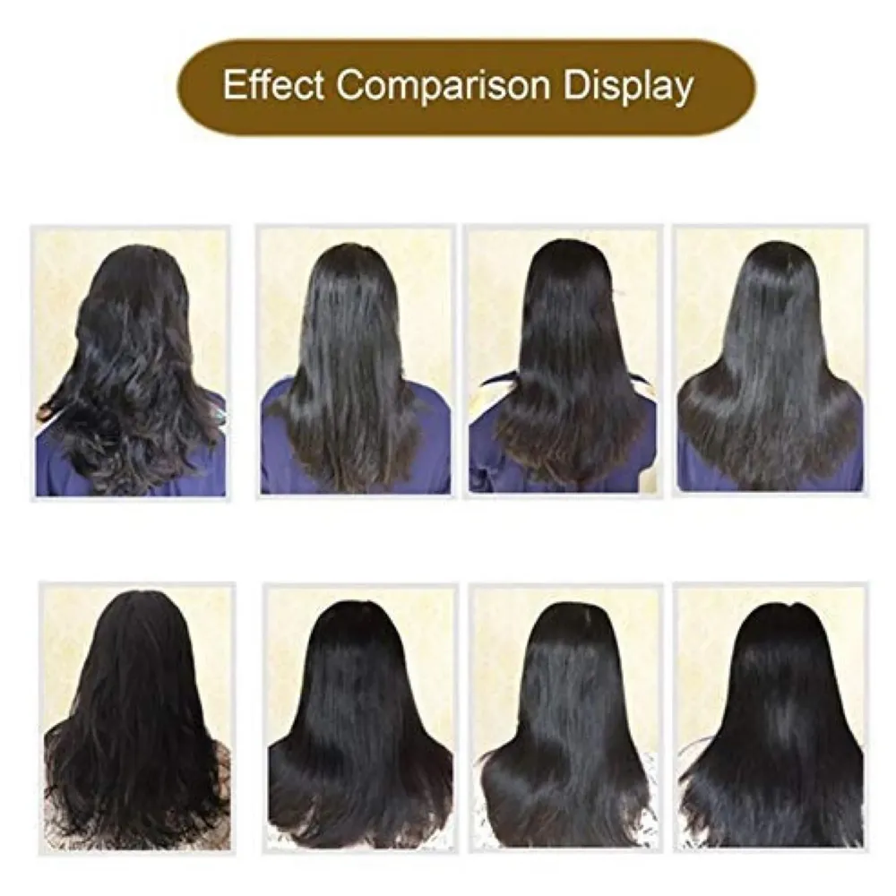 Professional Hair Salon Styling Hair Straightener Brush Heated Hair Brush Straightener Steam Vapor With LCD Screen (White)