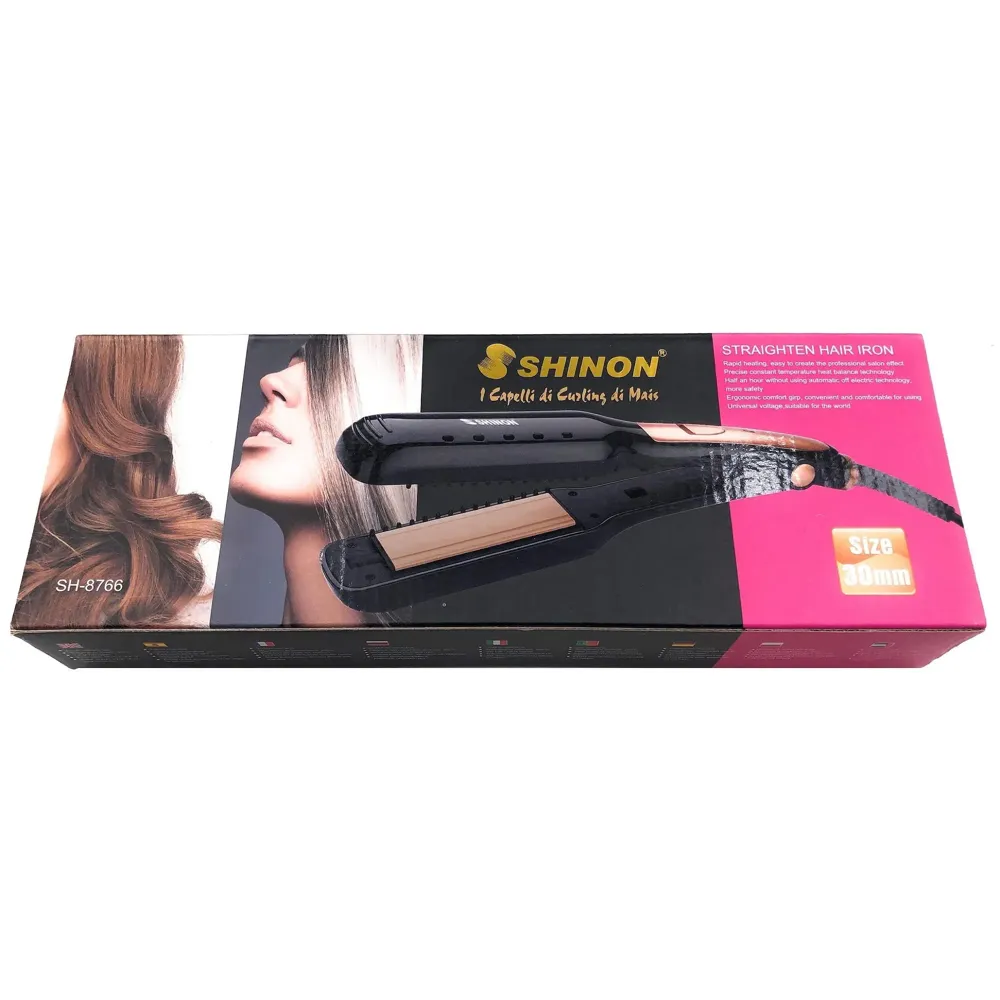 Professional Hair Salon Styling Hair Straightener With Rapid Heating And Heat Balance Technology, Automatic off For safety (Black)