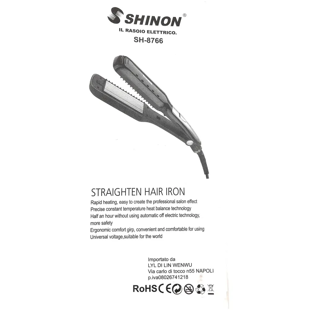 Professional Hair Salon Styling Hair Straightener With Rapid Heating And Heat Balance Technology, Automatic off For safety (Black)