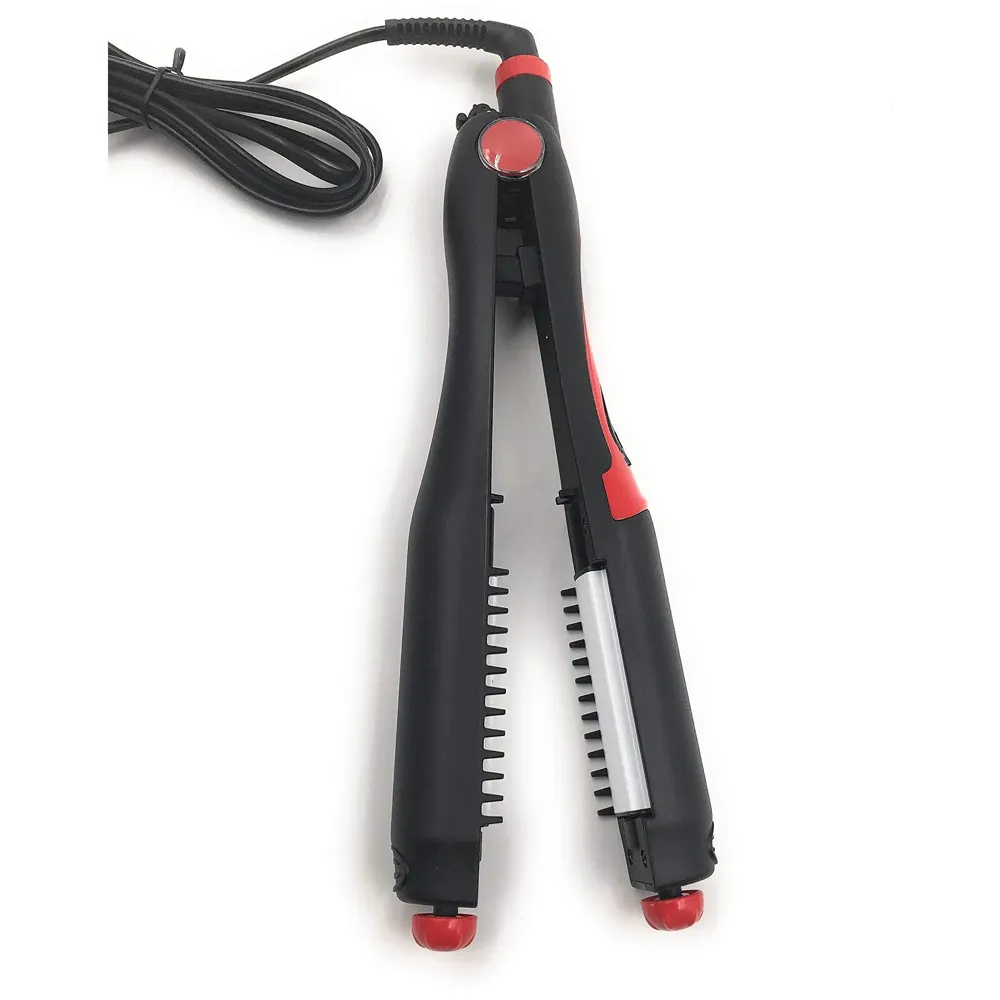 4 IN 1 Electric Rotating Hair Curling/Straightening Brush/Hair Roller/Hair Crimper, Hair Styler With 100% Aluminum Sheet (Red)