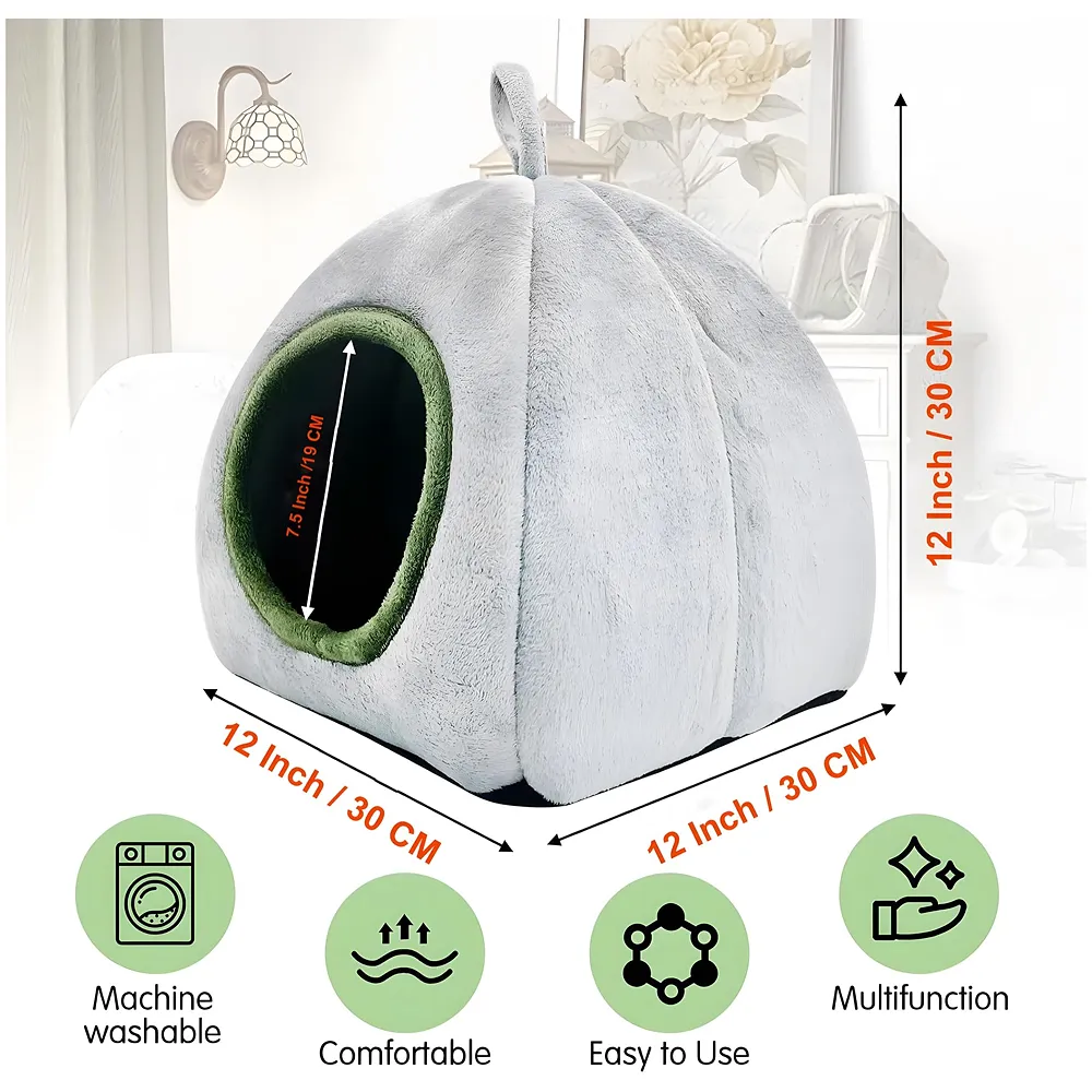 Large Hamster Bed Hideout for Rest Sleeping House Home Washable Suitable for All Small Animals Like Hedgehogs Very Large Size – 30 * 30 * 30 CM Can Fit Up to 5 Pets