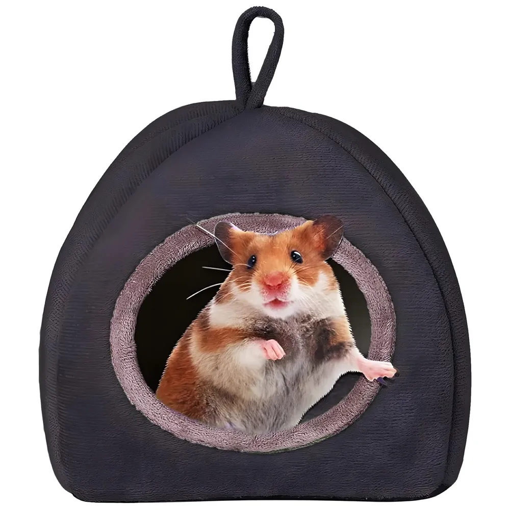 Large Hamster Bed Hideout for Rest Sleeping House Home Washable Suitable for All Small Animals Like Hedgehogs Very Large Size – 30 * 30 * 30 CM Can Fit Up to 5 Pets Black