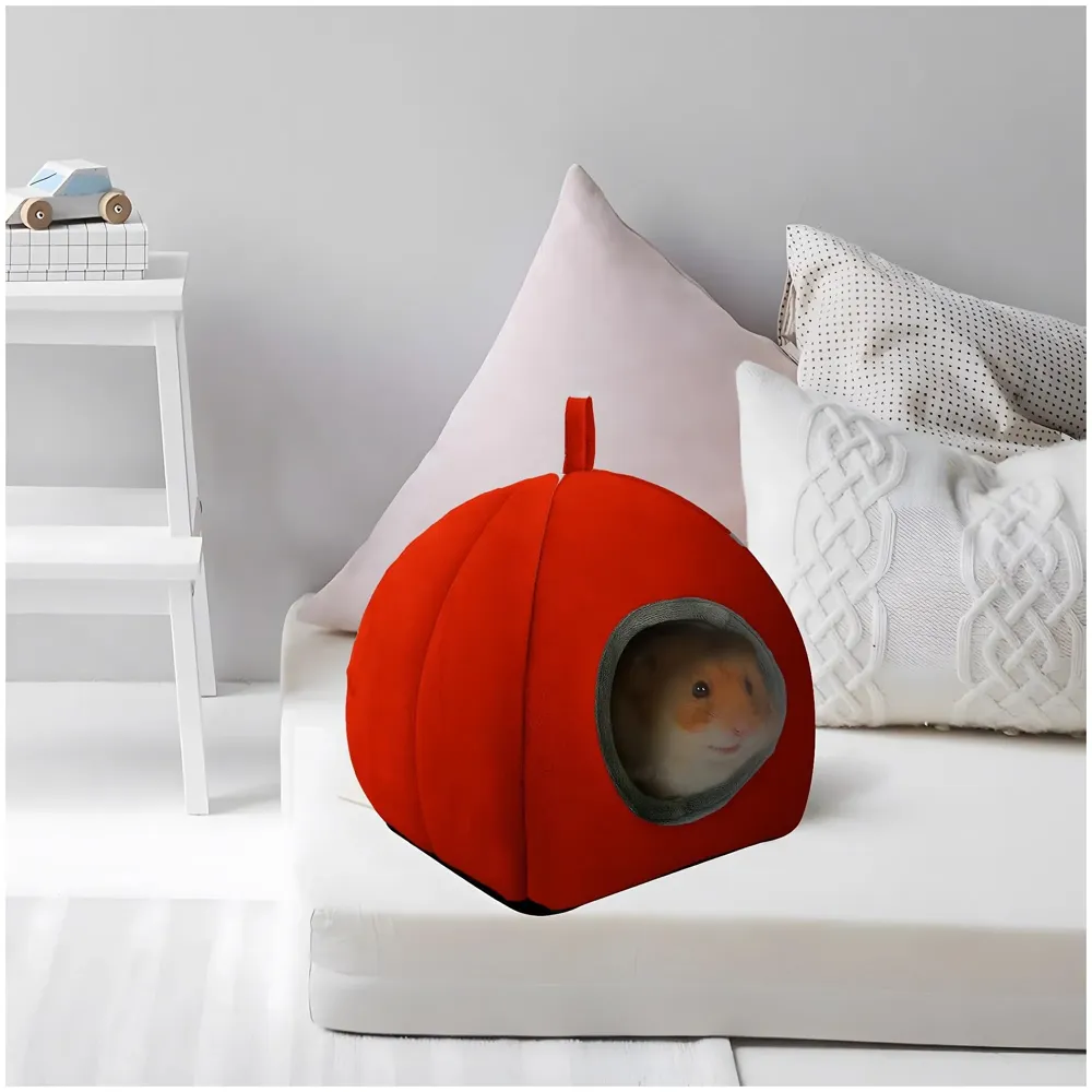 Large Hamster Bed Hideout for Rest Sleeping House Home Washable Suitable for All Small Animals Like Hedgehogs Very Large Size – 30 * 30 * 30 CM Can Fit Up to 5 Pets Red - 4