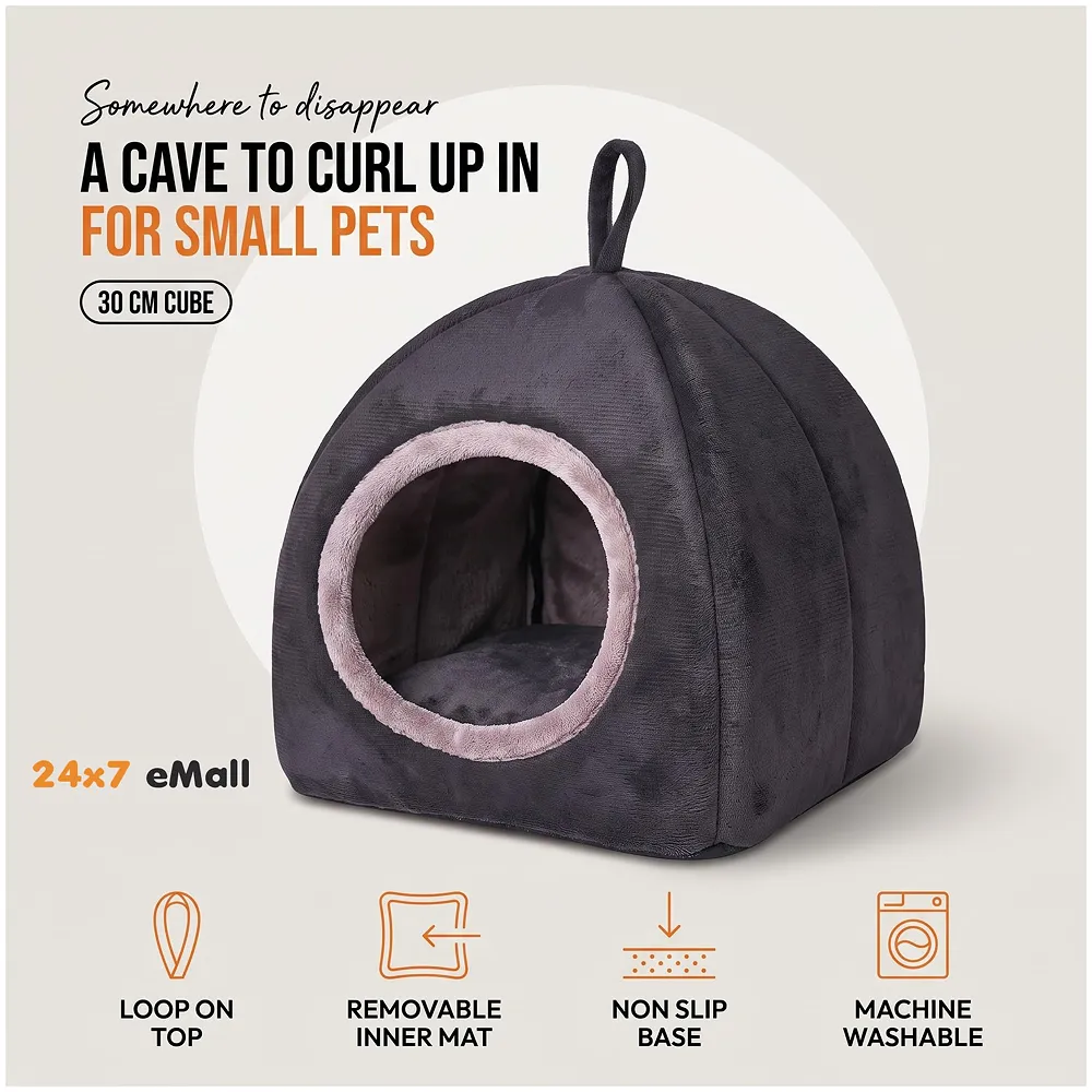 Large Hamster Bed Hideout for Rest Sleeping House Home Washable Suitable for All Small Animals Like Hedgehogs Very Large Size – 30 * 30 * 30 CM Can Fit Up to 5 Pets Black