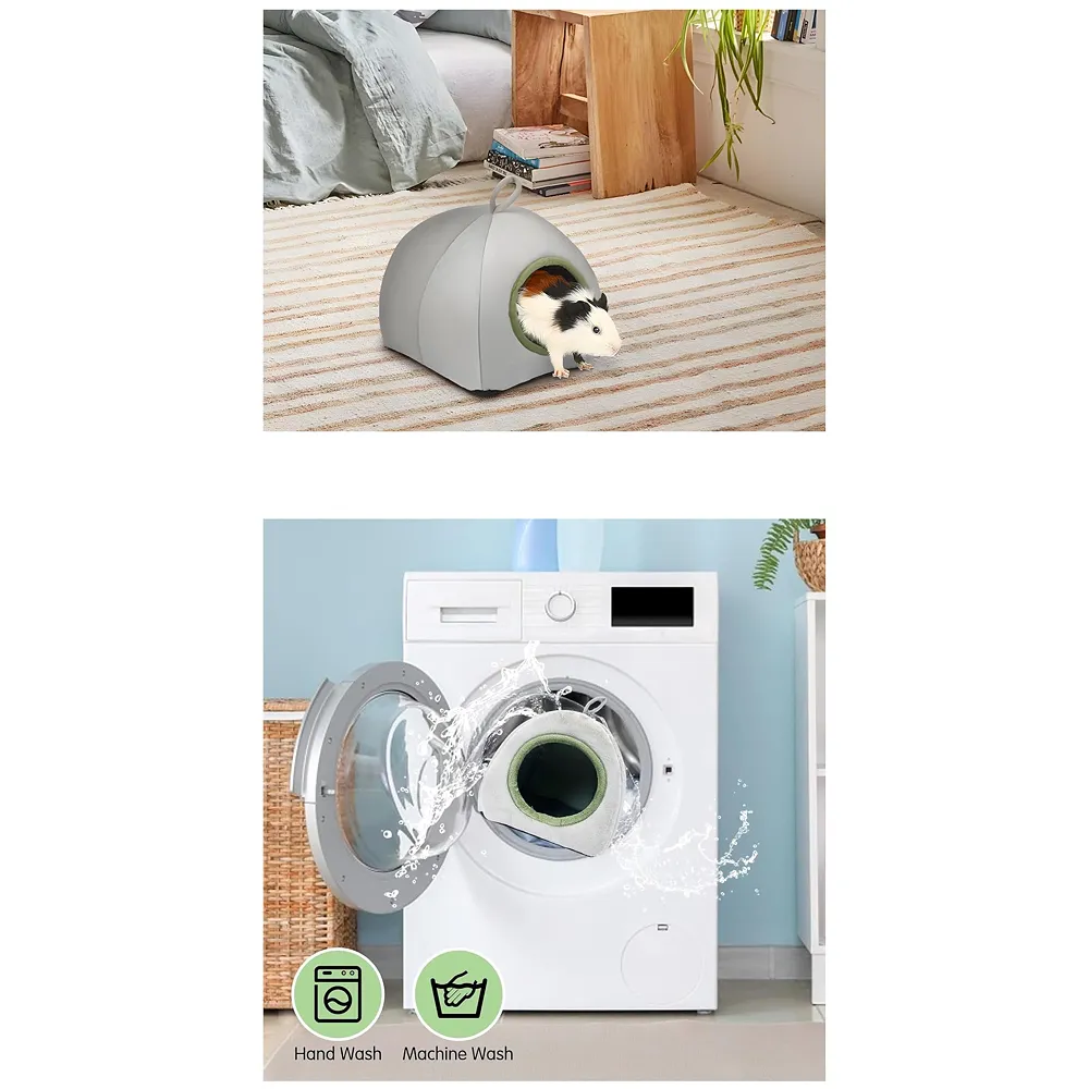 Large Hamster Bed Hideout for Rest Sleeping House Home Washable Suitable for All Small Animals Like Hedgehogs Very Large Size – 30 * 30 * 30 CM Can Fit Up to 5 Pets Black