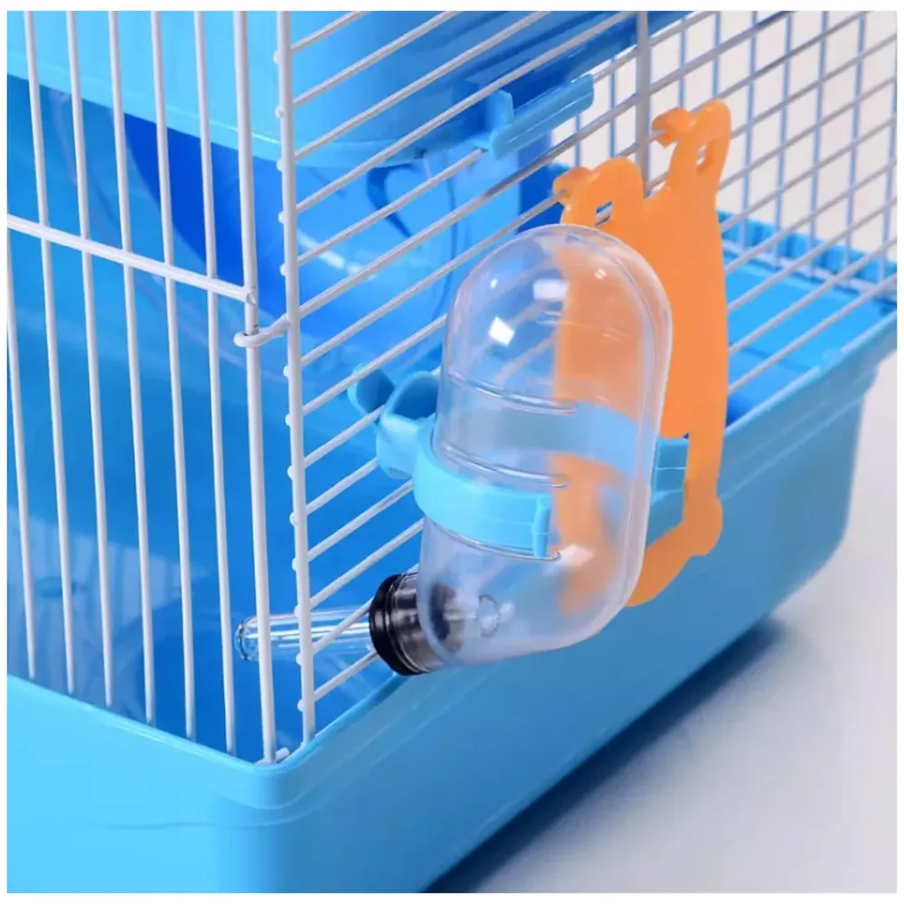 Habitat Hamster Cage Pet House Portable Small Pets 2 Floors, Mice with a Food Cup, Water Bottle and Exercise Wheel (Brown)