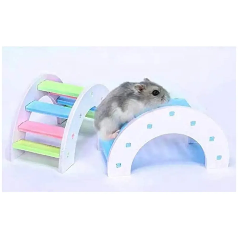 Hamster Set 5 in 1 Essential Toys, Silent, Hamster House Habitat Exercise Wheel, Non Slip Spinner Hamster Cage Accessories for Hamster Gerbils Rat Mice Small Pets