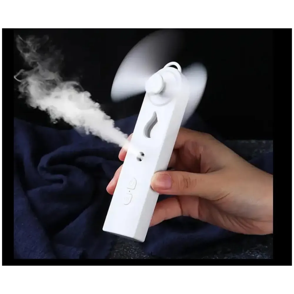 Hand Mist Fan With Water Spray - Handheld Desk Fan With 30 ML Portable Water Tank - 14.5 Cm x 3.5 Cm