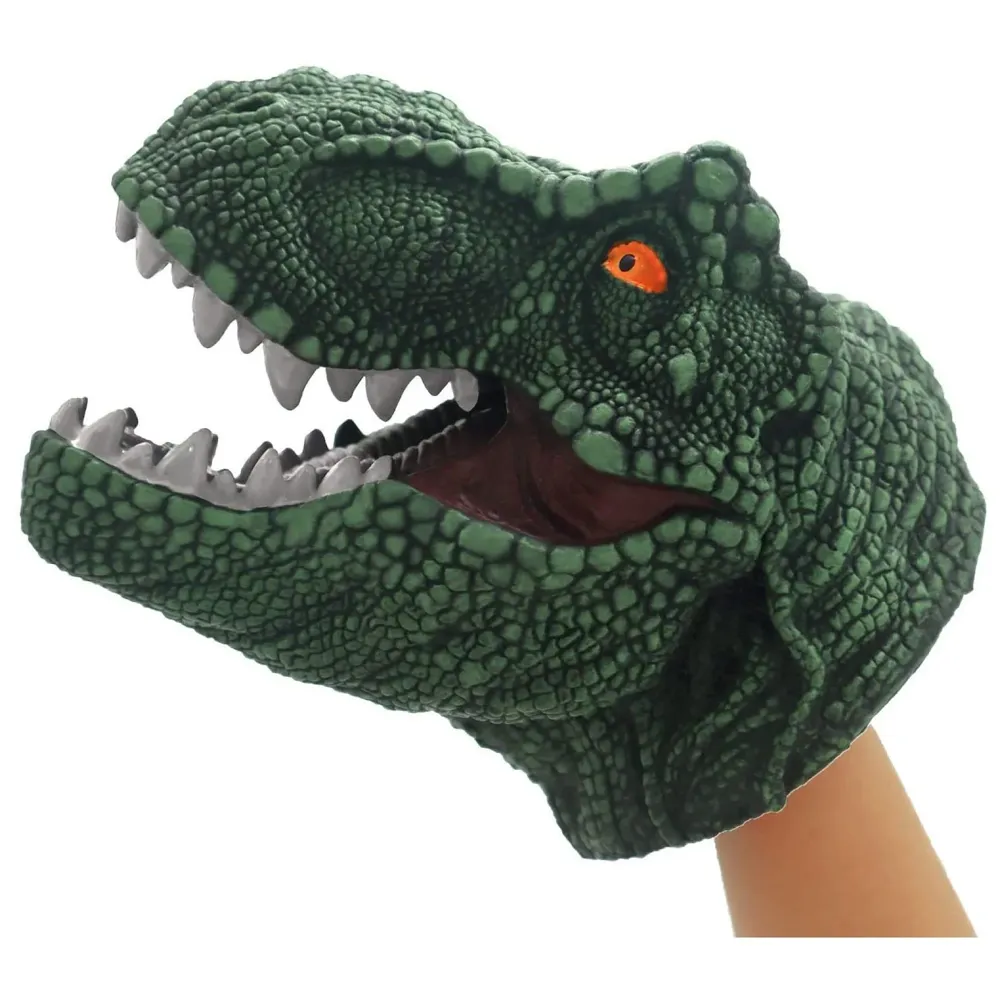 Dinosaur Hand Puppet Toys,Soft Rubber Realistic Raptor Dinosaur Head Tyrannosaurus Rex T-Rex