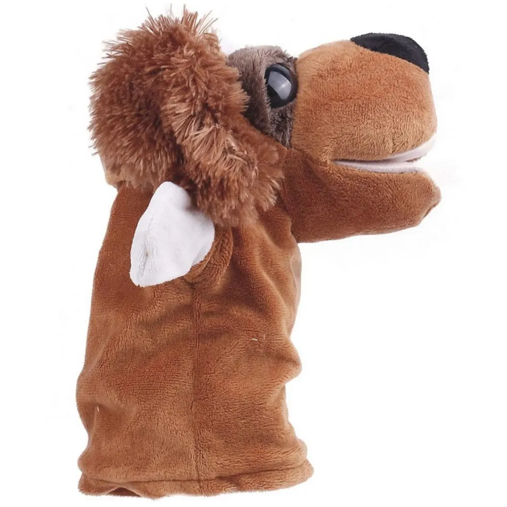 Hand Dog Puppets Jungle Animal Friends with Working Mouth for Imaginative Play, Storytelling, Teaching, Preschool & Role-Play. (Dog)