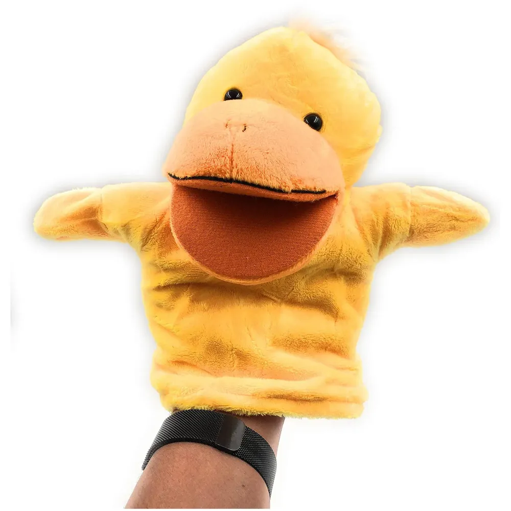 Hand Puppets Duck Jungle Animal Friends with Working Mouth for Imaginative Play, Storytelling, Teaching, Preschool & Role-Play. (Duck)