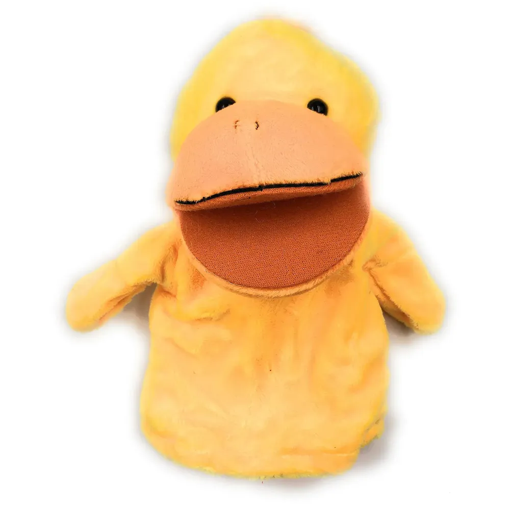 Hand Puppets Duck Jungle Animal Friends with Working Mouth for Imaginative Play, Storytelling, Teaching, Preschool & Role-Play. (Duck)