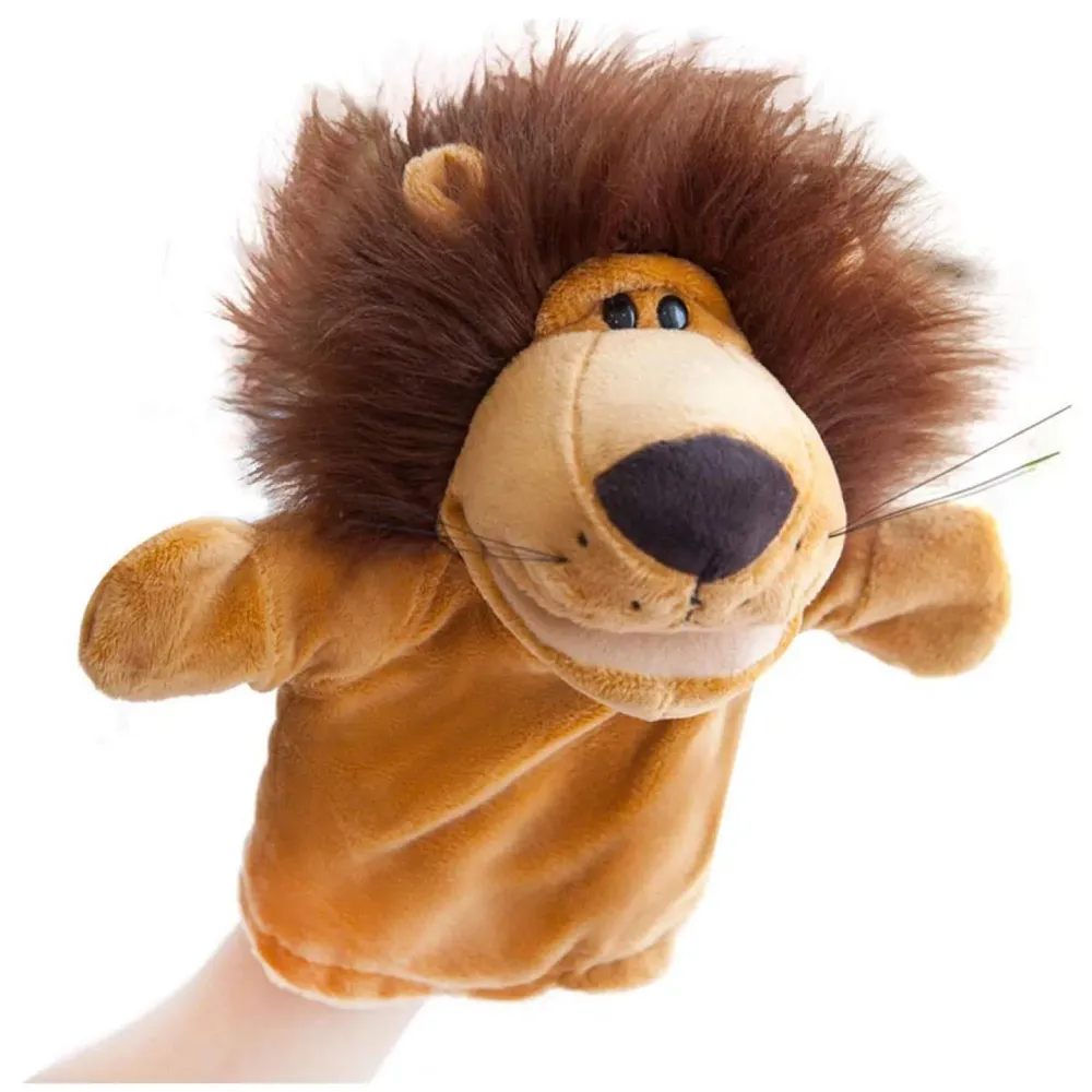Lion Hand Puppets Lion Jungle Animal Friends with Working Mouth for Imaginative Play, Storytelling, Teaching, Preschool & Role-Play. (Lion)