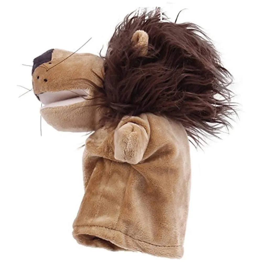 Lion Hand Puppets Lion Jungle Animal Friends with Working Mouth for Imaginative Play, Storytelling, Teaching, Preschool & Role-Play. (Lion)
