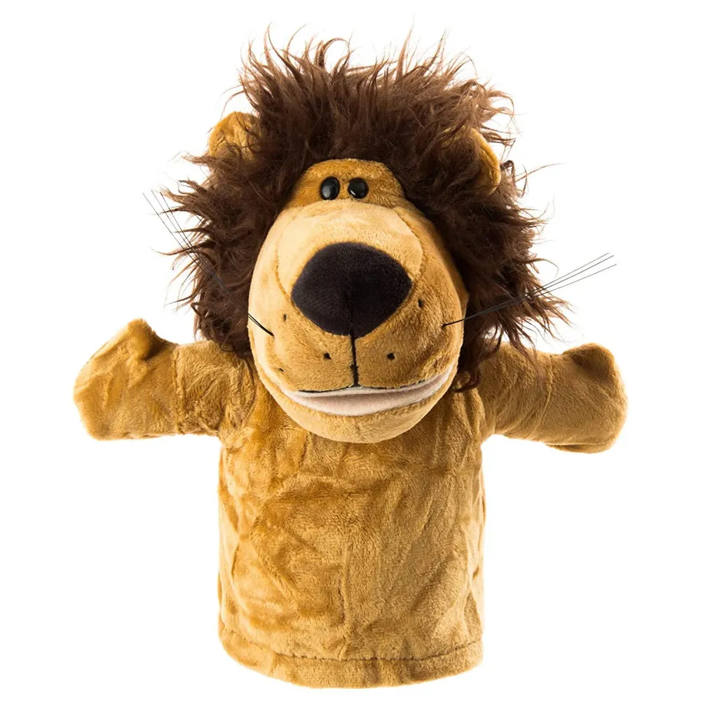 Lion Hand Puppets Lion Jungle Animal Friends with Working Mouth for Imaginative Play, Storytelling, Teaching, Preschool & Role-Play. (Lion)