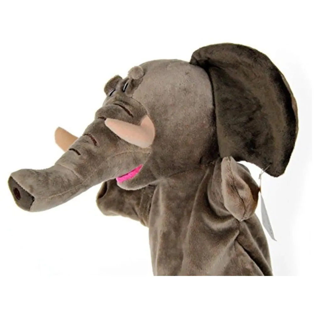 Hand Puppets Elephant Jungle Animal Friends with Working Mouth for Imaginative Play, Storytelling, Teaching, Preschool & Role-Play. (Elephant)