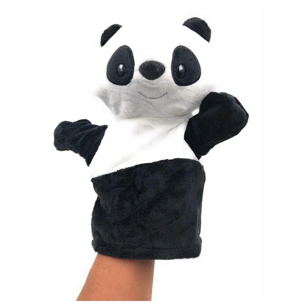 Hand Puppets Panda Jungle Animal Friends with Working Mouth for Imaginative Play, Storytelling, Teaching, Preschool & Role-Play. (Panda)
