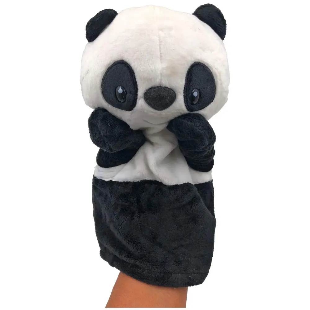 Hand Puppets Panda Jungle Animal Friends with Working Mouth for Imaginative Play, Storytelling, Teaching, Preschool & Role-Play. (Panda)