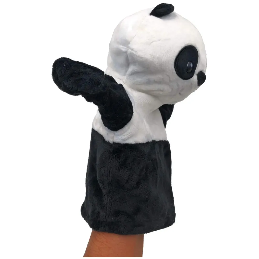 Hand Puppets Panda Jungle Animal Friends with Working Mouth for Imaginative Play, Storytelling, Teaching, Preschool & Role-Play. (Panda)