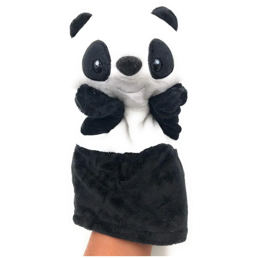 Hand Puppets Panda Jungle Animal Friends with Working Mouth for Imaginative Play, Storytelling, Teaching, Preschool & Role-Play. (Panda)