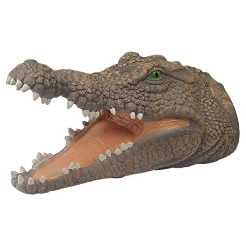 Rubber Hand Puppets Crocodile Jungle Animal Friends with Working Mouth for Imaginative Play, Storytelling, Teaching, Preschool & Role-Play. (Crocodile)