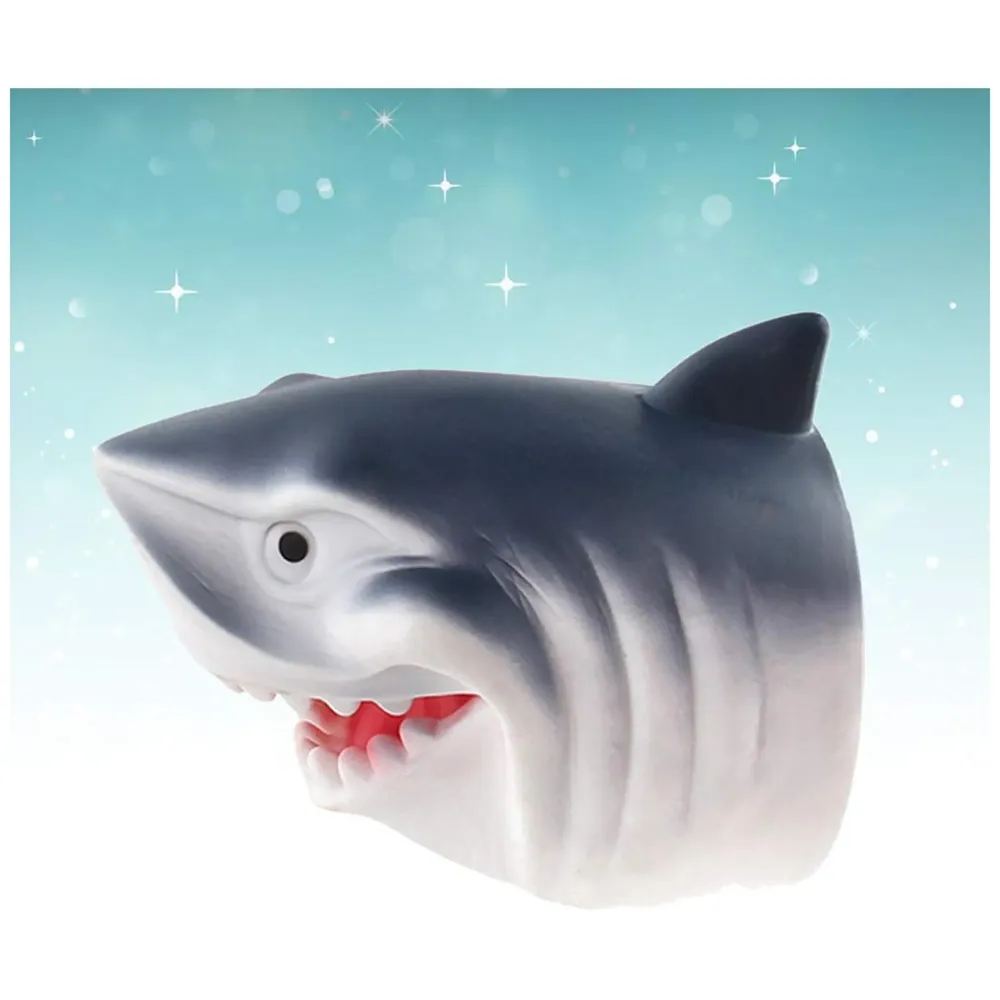 Rubber Hand Puppets Shark Jungle Animal Friends with Working Mouth for Imaginative Play, Storytelling, Teaching, Preschool & Role-Play. (Shark)