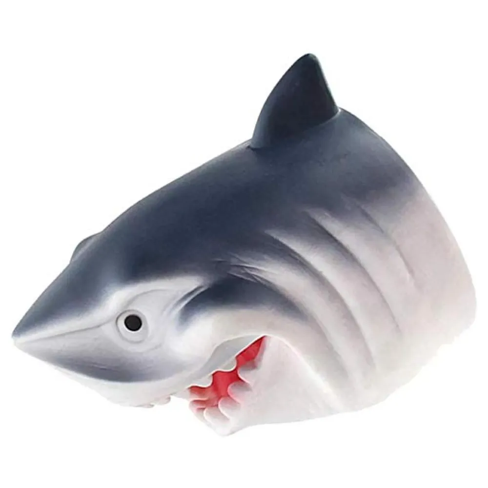 Rubber Hand Puppets Shark Jungle Animal Friends with Working Mouth for Imaginative Play, Storytelling, Teaching, Preschool & Role-Play. (Shark)