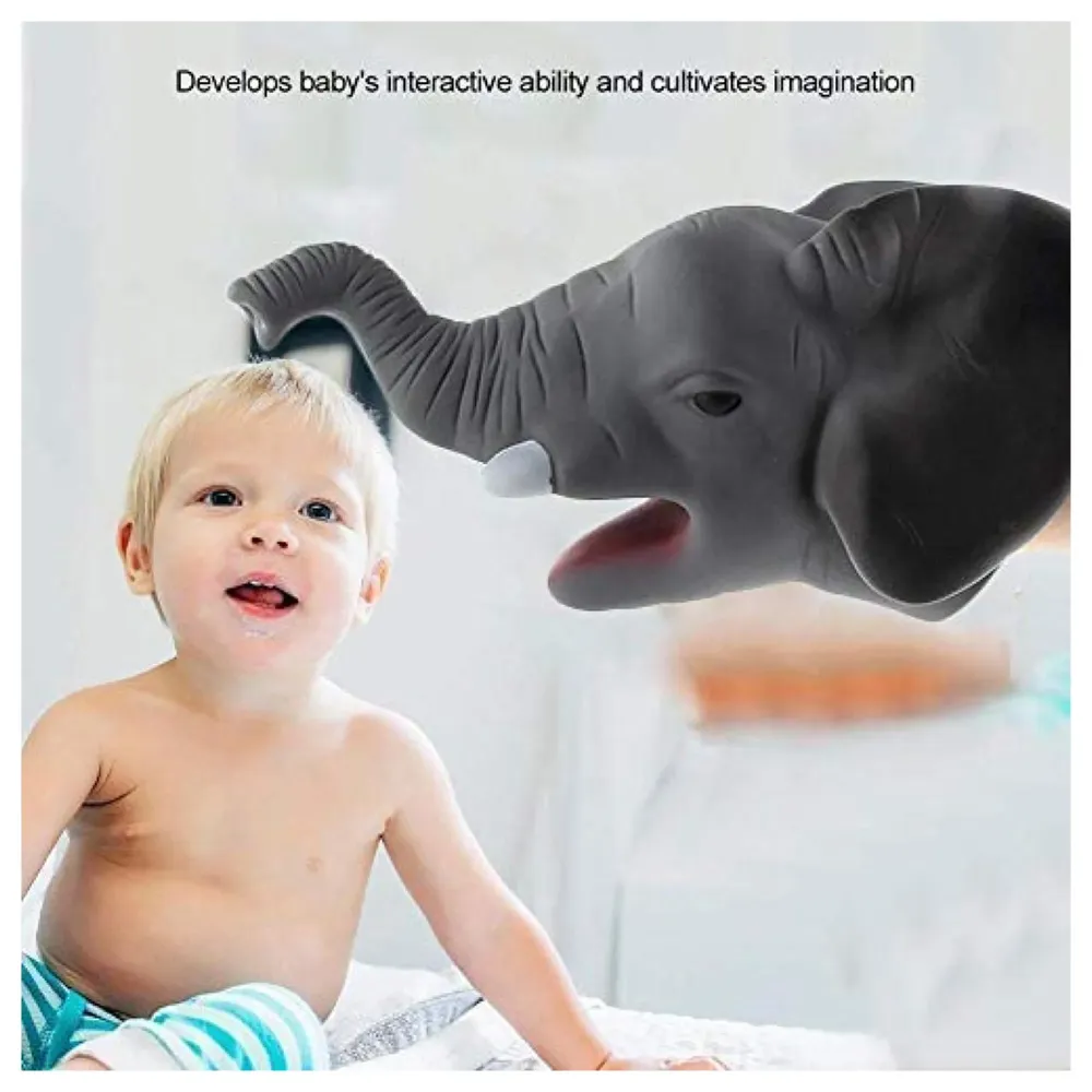 Rubber Hand Puppets Elephant Jungle Animal Friends with Working Mouth for Imaginative Play, Storytelling, Teaching, Preschool & Role-Play. (Elephant) - 3