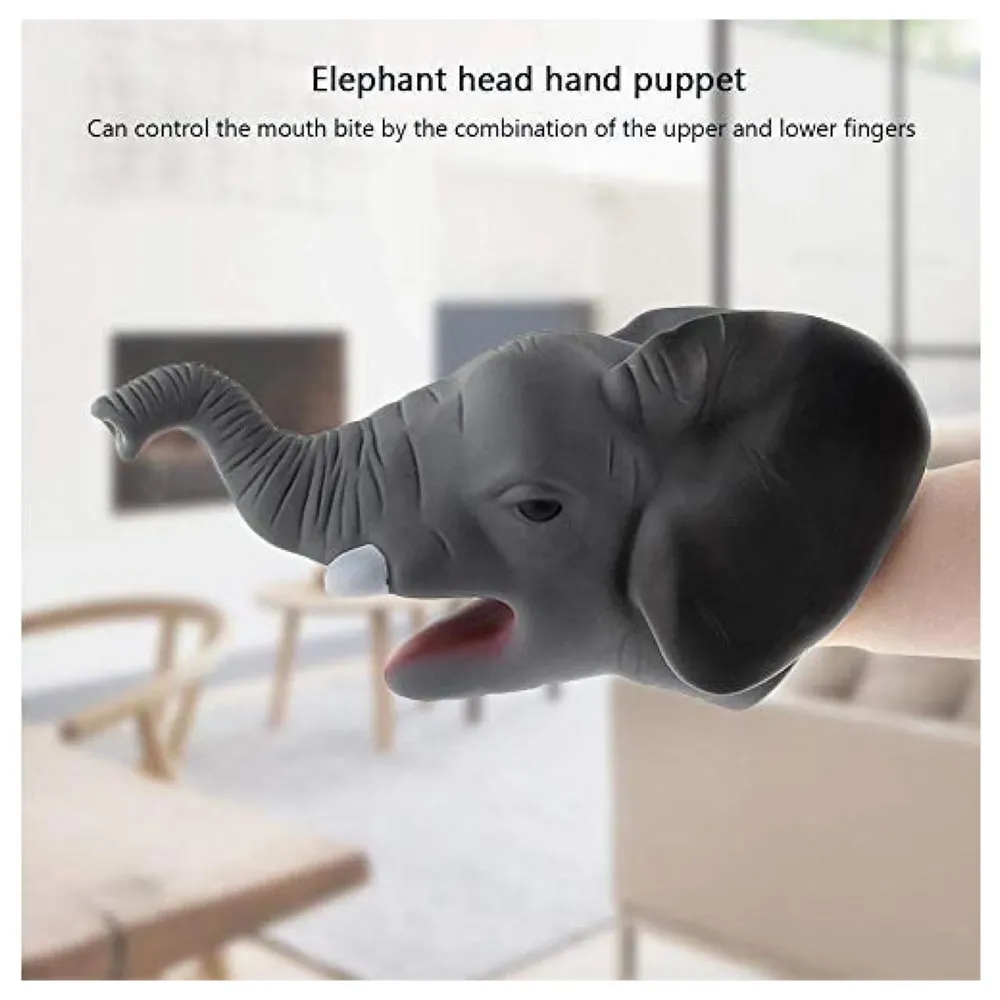 Rubber Hand Puppets Elephant Jungle Animal Friends with Working Mouth for Imaginative Play, Storytelling, Teaching, Preschool & Role-Play. (Elephant) - 5