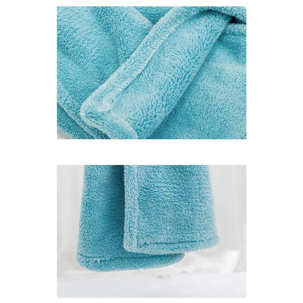 Cute Rabbit, Soft Coral, Velvet Fabric, Cartoon Absorbent, Quick Dry, Lovely Kids Hand Towel (Bunny Blue, 38 x 28 cm)